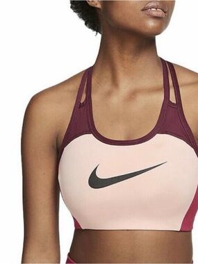 Nike Colorblock Swoosh Non-Padded Bra Small - Washed Coral